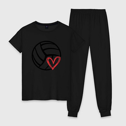 Женская пижама Love Volleyball / Черный – фото 1