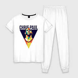 Пижама хлопковая женская Крис Пол, цвет: белый
