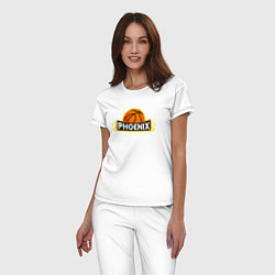 Пижама хлопковая женская Phoenix Basketball, цвет: белый — фото 2
