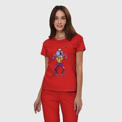 Пижама хлопковая женская Отвязный зомби, цвет: красный — фото 2
