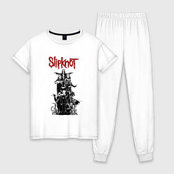 Пижама хлопковая женская SLIPKNOT СЛИПКНОТ Z, цвет: белый