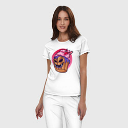 Пижама хлопковая женская Зомби кекс, цвет: белый — фото 2