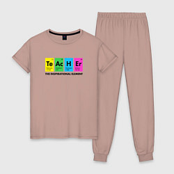 Пижама хлопковая женская Teacher Учитель, цвет: пыльно-розовый