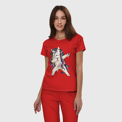 Женская пижама Единорог-мумия / Красный – фото 3