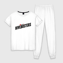 Пижама хлопковая женская Hivebusters, цвет: белый