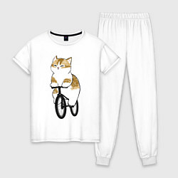 Женская пижама Котик на велосипеде