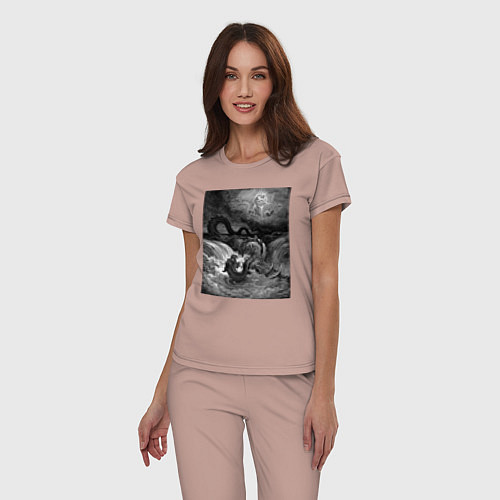 Женская пижама Левиафан морское чудовище Leviathan / Пыльно-розовый – фото 3