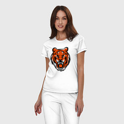 Пижама хлопковая женская Злобный тигр, цвет: белый — фото 2