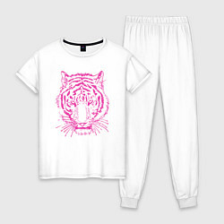 Пижама хлопковая женская Pink Tiger, цвет: белый