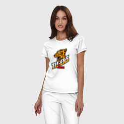 Пижама хлопковая женская Team Tigers, цвет: белый — фото 2