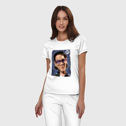 Пижама хлопковая женская Боно Bono U2 ЮТУ Z, цвет: белый — фото 2