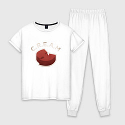 Пижама хлопковая женская CREAM - Wu-Tang, цвет: белый