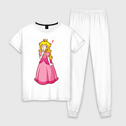 Пижама хлопковая женская Peach, цвет: белый