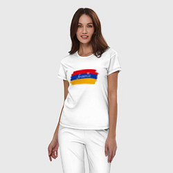 Пижама хлопковая женская Любимая Армения, цвет: белый — фото 2