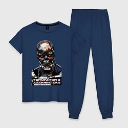 Пижама хлопковая женская Terminator T-800, цвет: тёмно-синий