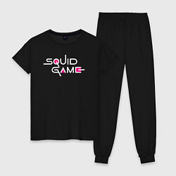 Пижама хлопковая женская Squid Game: Logo, цвет: черный