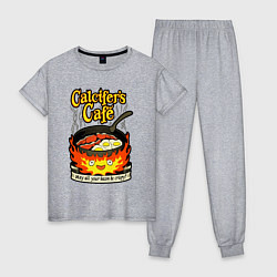 Пижама хлопковая женская Calcifer cook, цвет: меланж