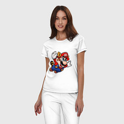 Пижама хлопковая женская Mario bros 3, цвет: белый — фото 2