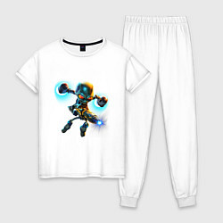 Пижама хлопковая женская AlienCrypto, цвет: белый