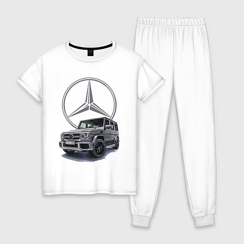 Женская пижама Mercedes Gelendwagen G63 AMG G-class G400d / Белый – фото 1