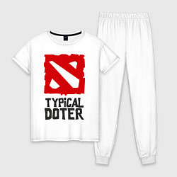 Пижама хлопковая женская Typical Doter цвета белый — фото 1
