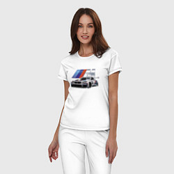 Пижама хлопковая женская BMW Motorsport Racing Team, цвет: белый — фото 2
