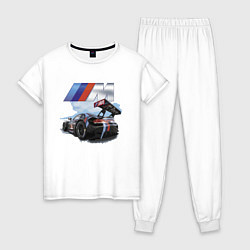 Пижама хлопковая женская BMW M POWER Motorsport Racing Team, цвет: белый