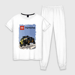 Пижама хлопковая женская Toyota Racing Team, desert competition, цвет: белый