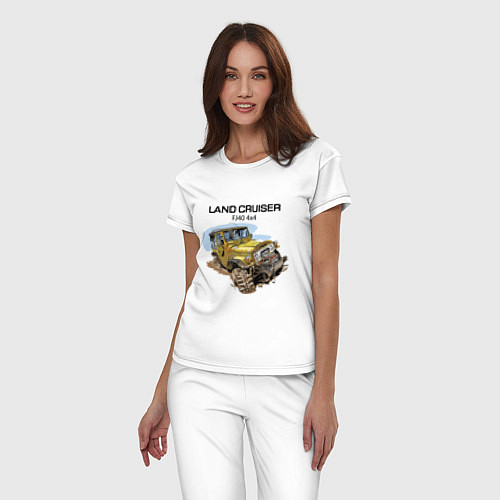 Женская пижама Toyota Land Cruiser FJ 40 4X4 / Белый – фото 3