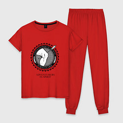 Пижама хлопковая женская Клуб любителей приключений, цвет: красный
