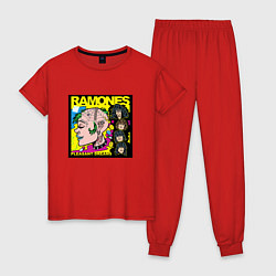 Пижама хлопковая женская Art Ramones, цвет: красный