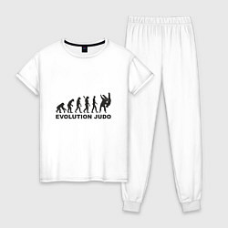 Пижама хлопковая женская Эволюция Дзюдо, цвет: белый