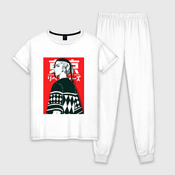 Пижама хлопковая женская ТОКИЙСКИЕ МСТИТЕЛИ TOKYO REVENGERS ДРАКЕН, цвет: белый