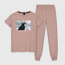 Пижама хлопковая женская Dany and Jon GoT, цвет: пыльно-розовый