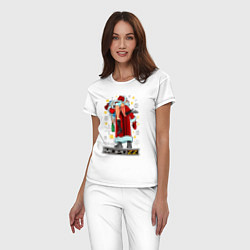 Пижама хлопковая женская ДЕД МОРОZZ, цвет: белый — фото 2