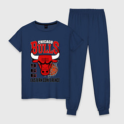 Пижама хлопковая женская Chicago Bulls NBA, цвет: тёмно-синий