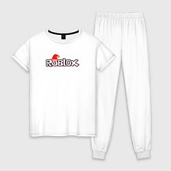 Пижама хлопковая женская Logo RobloX, цвет: белый