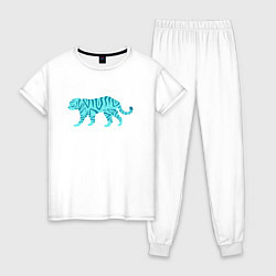Пижама хлопковая женская Водяной тигр 2022, цвет: белый