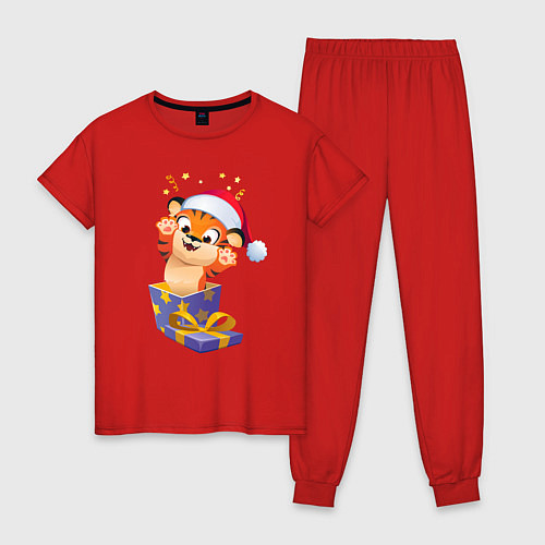 Женская пижама Тигрёнок в качестве подарка / Красный – фото 1