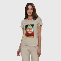 Пижама хлопковая женская Eric Cartman 3D South Park, цвет: миндальный — фото 2