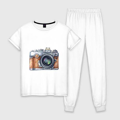 Женская пижама Ретро фотокамера / Белый – фото 1