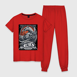 Пижама хлопковая женская Metallica - Michigan playbill Grand Rapids, цвет: красный