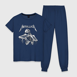 Пижама хлопковая женская Metallica - thrash metal!, цвет: тёмно-синий