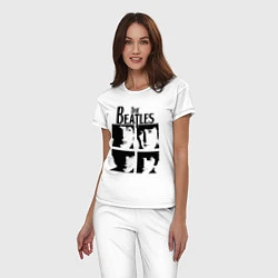 Пижама хлопковая женская The Beatles - legendary group!, цвет: белый — фото 2