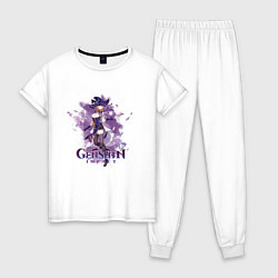 Пижама хлопковая женская Лиза Lisa Genshin Impact, цвет: белый