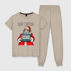 Женская пижама Merry Christmas: Санта с синяком