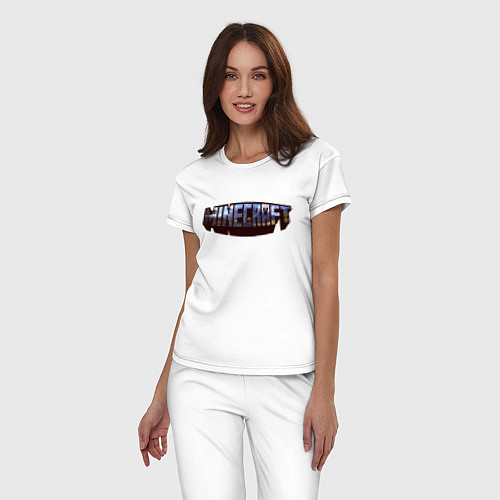Женская пижама Minecraft Логотип / Белый – фото 3