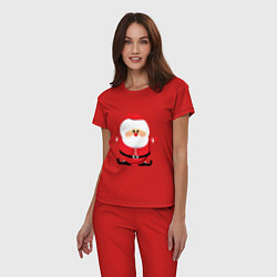 Пижама хлопковая женская Игрушка дед мороз, цвет: красный — фото 2
