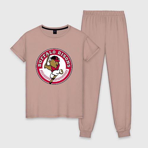 Женская пижама Buffalo Bisons - baseball team / Пыльно-розовый – фото 1