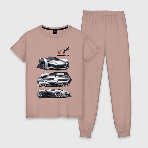 Женская пижама Audi motorsport concept sketch / Пыльно-розовый – фото 1
